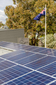 Installed solar panel array, Playford Operations Centre. Davoren Park, City of Playtford, South Australia.